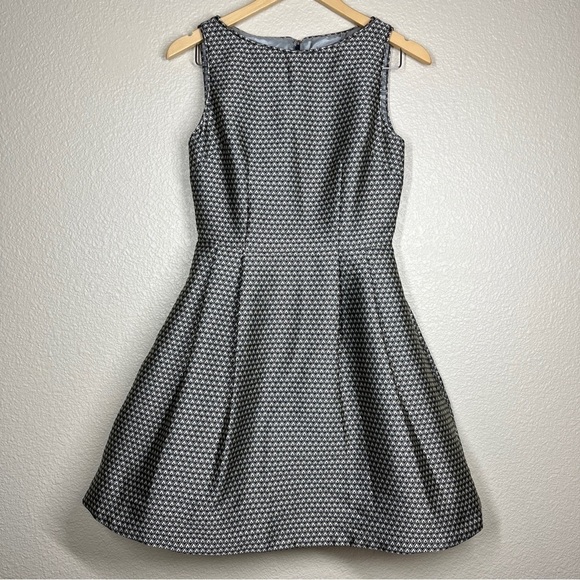 Serena & Lily Fit and Flare Dress June Geometric Diamond Print Black/Grey Size 2 - Picture 1 of 11